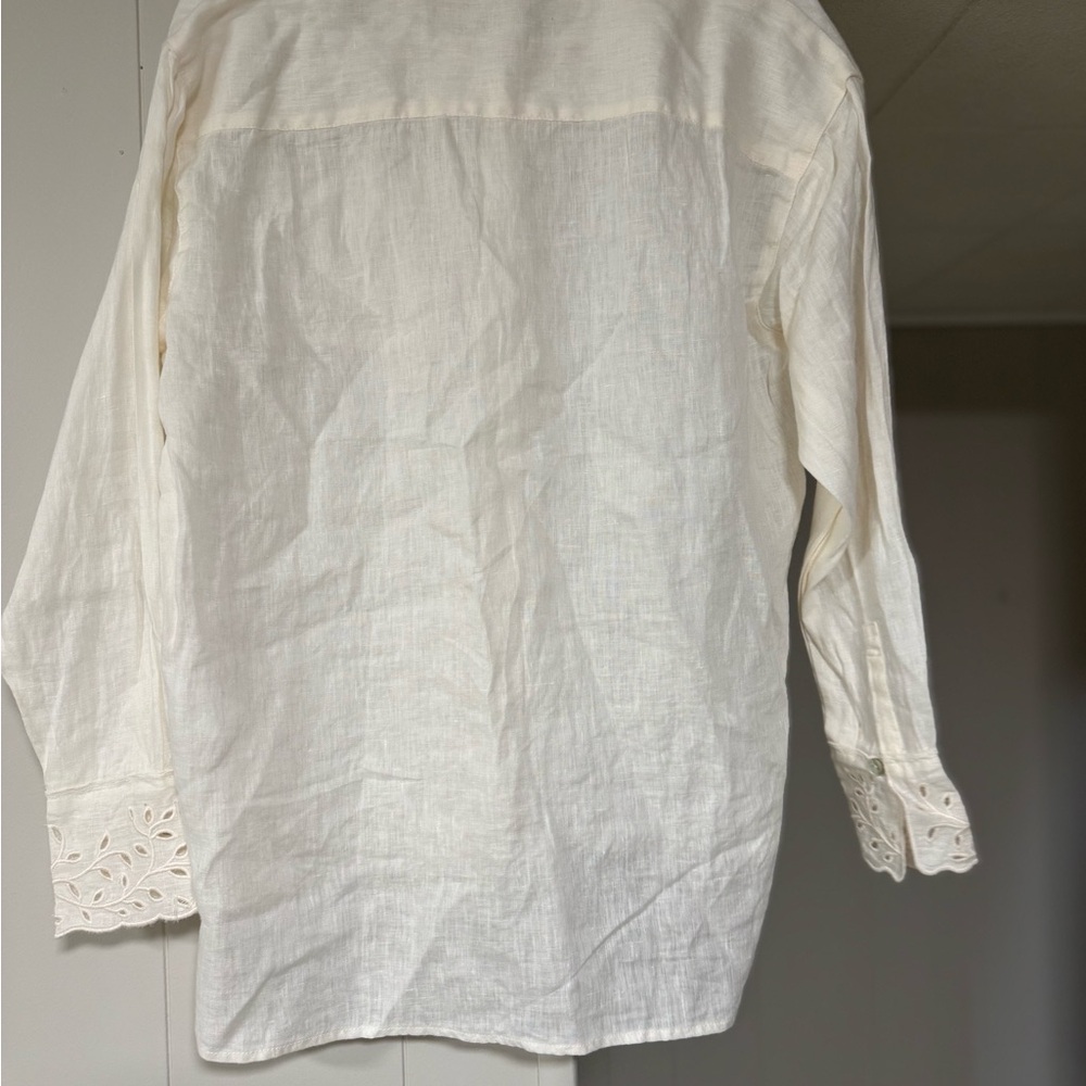 Magaschoni Cream Button-Up Shirt - Picture 8 of 9